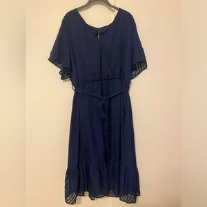 NWT Navy Blue Chevron Midi Dress by Bloomchic